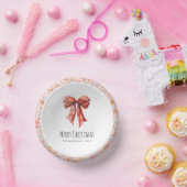 レッドボウコケットエレガントフローラクリスマス ペーパーボウル (パーティー)