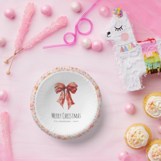 レッドボウコケットエレガントフローラクリスマス ペーパーボウル (パーティー)