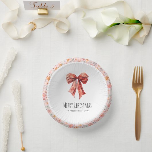 レッドボウコケットエレガントフローラクリスマス ペーパーボウル (ウェディング)
