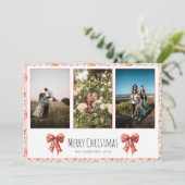 レッドボウコケットフローラクリスマスフォトコラージュ シーズンカード (スタンド正面)