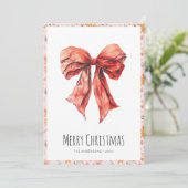 レッドボウコケットミニマリストクリスマス シーズンカード (スタンド正面)