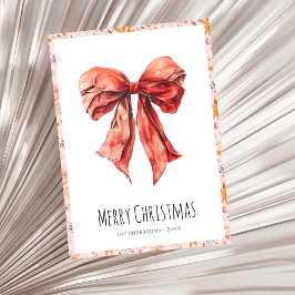 レッドボウコケットミニマリストクリスマス シーズンカード