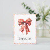 レッドボウコケットミニマリストクリスマス シーズンポストカード (スタンド正面)