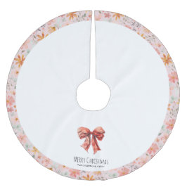 レッドボウコケットモダンフローラクリスマス ブラッシュドポリエステルツリースカート