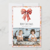 レッドボウコケミニマルット写真クリスマス シーズンカード (正面)