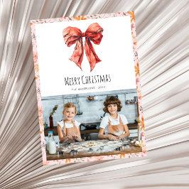 レッドボウコケミニマルット写真クリスマス シーズンカード