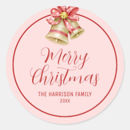 レッドボウゴールデンジンルベルピンク ラウンドシール