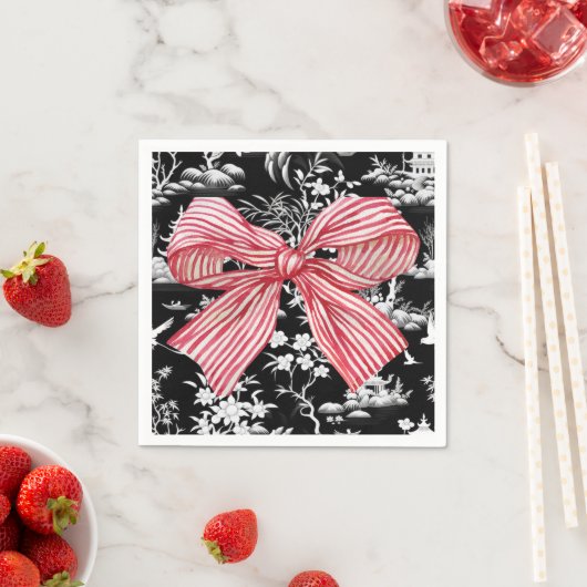 レッドボウストライプのチノイスリー名門私立校風のナプキン スタンダードカクテルナプキン (インサイチュ)