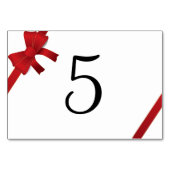 レッドボウズ冬の結婚式のテーブル番号 テーブルナンバー (裏面)