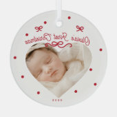 レッドボウズ初めてのクリスマスベビーオーナメント ガラスオーナメント (裏面)
