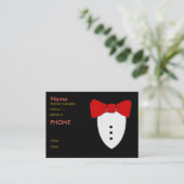 レッドボウタイブラックタックス 名刺 (スタンド正面)