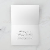 レッドボウデザインオンブラックハッピーバースデーカード カード (内部)