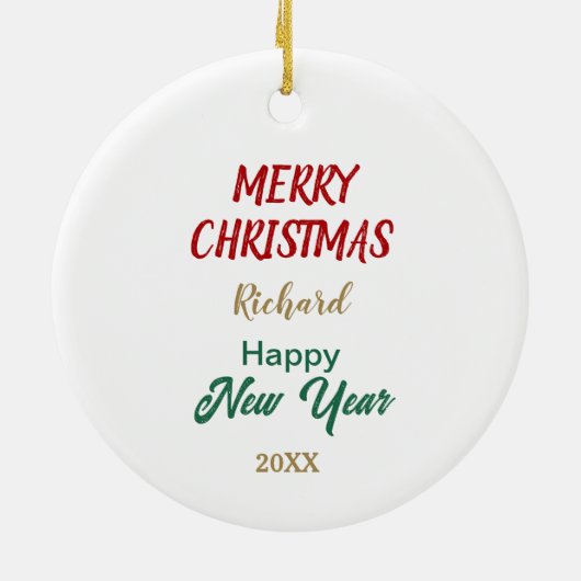 レッドボウパインバウベリーラブラドールレトリエバードッグ セラミックオーナメント (裏面)