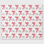 レッドボウパーソナライズされたブライダルシャワー ラッピングペーパー (フラット)