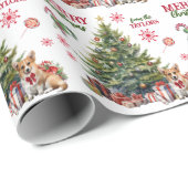 レッドボウペンブロークウェルシュコーギードッグホリデーツリー ラッピングペーパー (ロールコーナー)