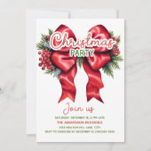レッドボウホリーベリークリスマスパーティー 招待状 (正面)