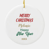 レッドボウホリーリースチワフアドッグ セラミックオーナメント (裏面)