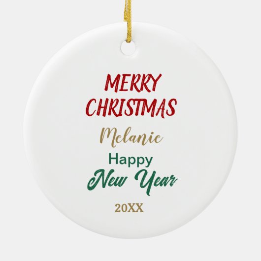 レッドボウホリーリースチワフアドッグ セラミックオーナメント (裏面)