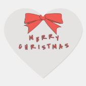 レッドボウメリークリスマス封筒用シール ハートシール (正面)
