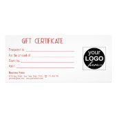 レッドボウラブリーホワイトハートギフトボックスギフトカード ラックカード (裏面)