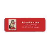 レッドボウ付きクリスマス差出人住所 ラベル (正面)