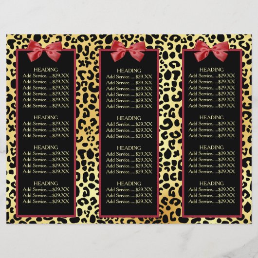 レッドボウ付きゴールデンクラウンヒョウサロンパンフレット (裏面)