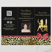 レッドボウ付きゴールデンクラウンヒョウサロンパンフレット (正面)