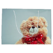 レッドボウ付きテディベア ラージペーパーバッグ (裏面)