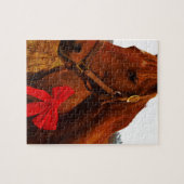 レッドボウ付き馬 ジグソーパズル (横)