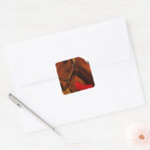 レッドボウ付き馬 スクエアシール (封筒)