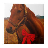 レッドボウ付き馬 タイル (正面)