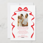 レッドボウ写真メリークリスマスアーチ シーズンカード (裏面)