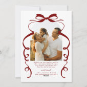 レッドボウ写真メリークリスマスアーチ シーズンカード (裏面)