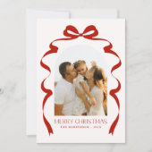 レッドボウ写真メリークリスマスアーチ シーズンカード (正面)