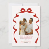 レッドボウ写真メリークリスマスアーチ シーズンカード (裏面)