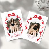 レッドボウ写真メリークリスマスアーチ シーズンカード