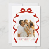 レッドボウ写真メリークリスマスアーチ シーズンカード (正面)