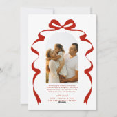 レッドボウ写真メリークリスマスアーチ シーズンカード (裏面)