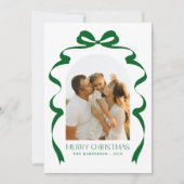 レッドボウ写真メリークリスマスアーチ シーズンカード (正面)