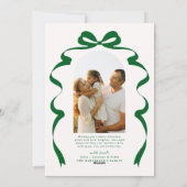 レッドボウ写真メリークリスマスアーチ シーズンカード (裏面)