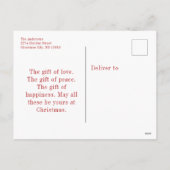 レッドボウ家族の写真の休日クリスマスカード シーズンポストカード (裏面)