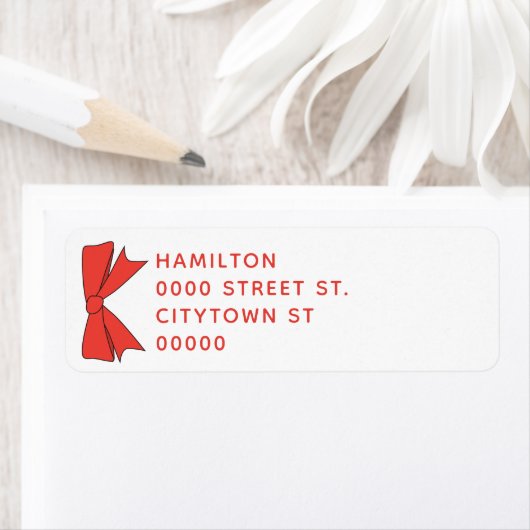 レッドボウ差出人住所ラベル ラベル (インサイチュ)
