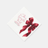 レッドボウ彼女は結び目のブライダルシャワー スタンダードカクテルナプキン (角)