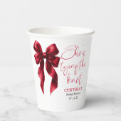 レッドボウ彼女は結び目のブライダルシャワー 紙コップ (裏面)