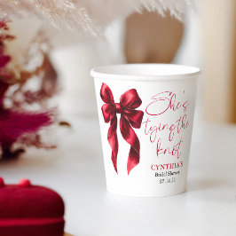 レッドボウ彼女は結び目のブライダルシャワー 紙コップ