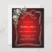 レッドボウ松グリーンクリスマスパーティの招待状 (正面)