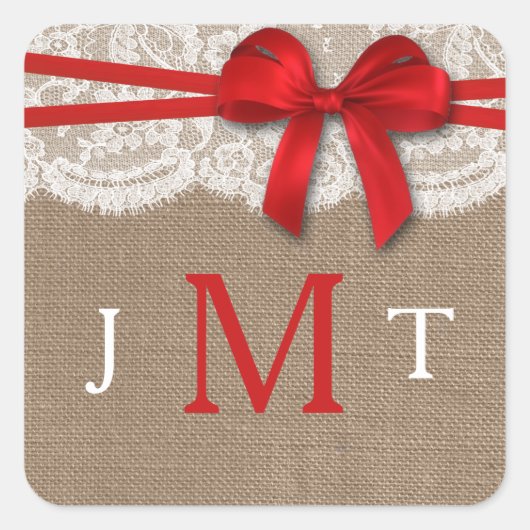 レッドボウ素朴のコレクシ結婚ョン スクエアシール (正面)