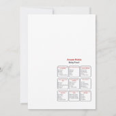 レッドボウ赤ちゃんシャワー – 編集可能な名前、5 x 7 招待状 (裏面)