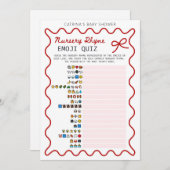 レッドボウ赤ちゃんシャワー – 編集可能な名前、5 x 7 招待状 (正面/裏面)