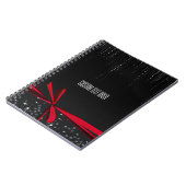 レッドボウ輝くリボン&ジャーナルきらきら光るノート ノートブック (左側)